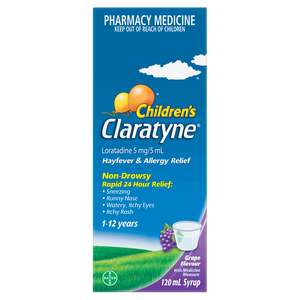 Claratyne Childrens Syrup Grape 120ml