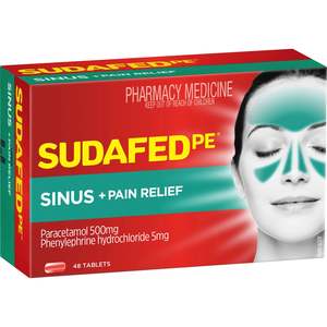 Sudafed PE Sinus and Pain Relief Tabs 48s