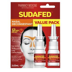Sudafed Nasal Decongestant Spray 20mL 2pk