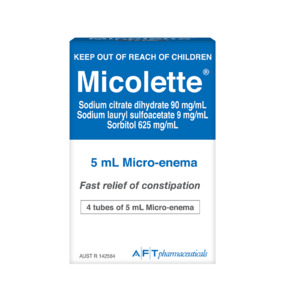Medicines Digestive Health: Micolette 5ml Tubes Micro-Enema 4pk