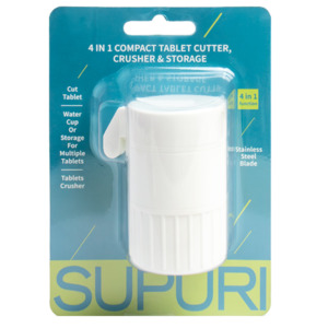 Supuri 4in1 Compact Tablet Cutter Crusher & Storage