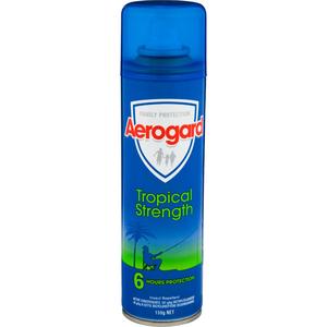 Sun Travel Insect Repellents: Aerogard Tropical Strength Insect Repellent Aerosol Spray 150g
