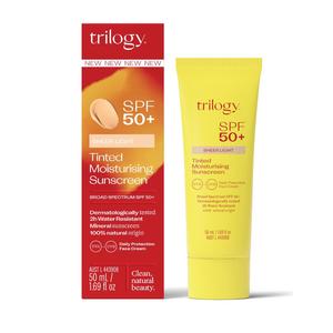 Trilogy SPF50+ Sheer Tinted Moisturising Sunscreen Light 50ml