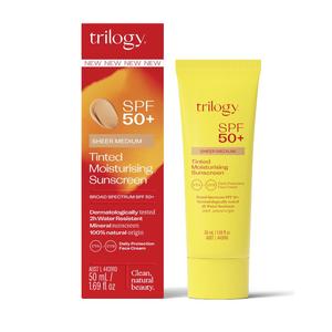 Trilogy SPF50+ Sheer Tinted Moisturising Sunscreen Medium 50ml