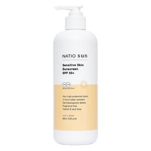 Sun Travel Sun Protection: Natio Sensitive Skin Sunscreen SPF50+ 500ml