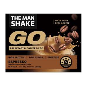 Weight Management Supplements: The Man Shake Go - Espresso Sachets 10pk