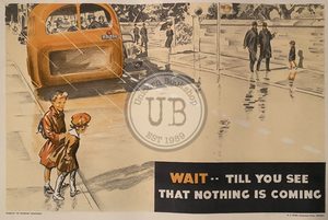 VINTAGE POSTER: New Zealand Education Department / Children's Road Safety 1950s