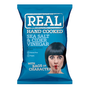 Real Crisps Hand Cooked Sea Salt & Cider Vinegar 150g