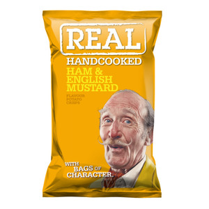 Real Crisps Hand Cooked English Ham and Mustard 150g