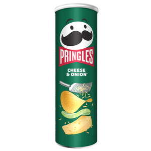 Crisps Snacks: Pringles Cheese & Onion 165g