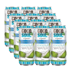Coco Soul Organic Sparkling Coconut Water 355ml Can - 12 Pack Deal