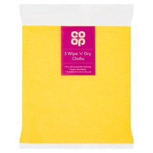 Laundry Hygiene Cleaning: Co-op 3 Wipe 'n' Dry Cloths