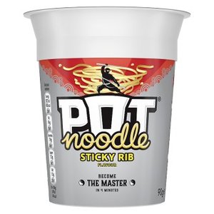 Pasta Rice Noodles: Pot Noodle Sticky Rib 90g