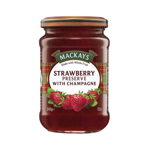 Spreads Jams Marmalade: Mackays Strawberry Preserve with Champagne 340g