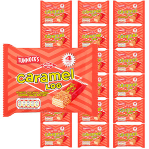 Biscuits Cakes: 18 x Tunnock's Caramel Log 32g - 4 Pack