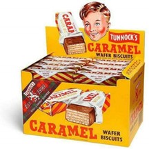 Biscuits Cakes: Tunnock's Caramel Wafer Biscuits Milk Chocolate x48 Individuals 30g - Display Box