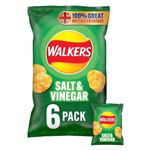 Clearance: Walkers Salt & Vinegar Crisps 6x25g