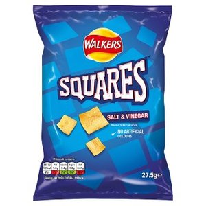 Walkers Squares Salt & Vinegar Snacks 27.5g