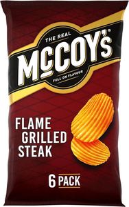 Mccoys: McCoy's Flame Grilled Steak Flavour Ridge Cut Potato Crisps 25g - 6 Pack