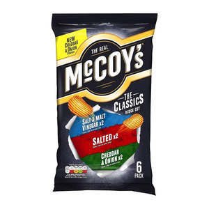 Mccoys: McCoy's The Classics Ridge Cut Potato Crisps 25g - 6 Pack