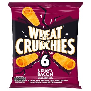 Wheat Crunchies Crispy Bacon Flavour Wheaty Tubes 20g - 6 Pack