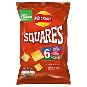 Walkers Squares Crunchy 6 Variety Packs