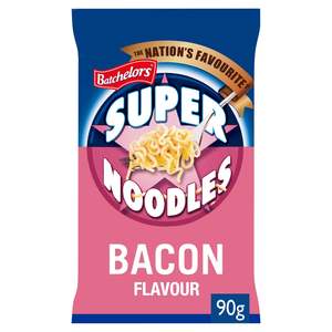 Pasta Rice Noodles: Batchelors Super Noodles Bacon 90g