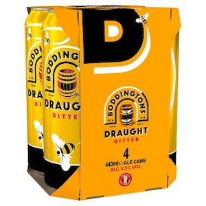 Bitter: Boddingtons Draught Bitter Beer Cans 440ml - 4 Pack