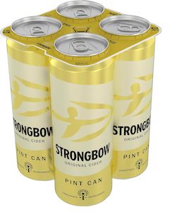 Cider: Strongbow Original Cider Pint Can 568ml - 4 Pack