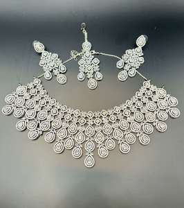Products: American Diamond AD Necklace for Women Party Wear Heavy Silver Jewellery – Unique Ethnic Wear
