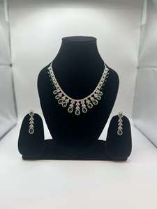 Products: American Diamond Green Stone Jewellery Set – Unique Ethnic Wear