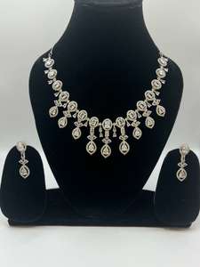 Products: American Diamond AD Premium silver necklace Set – Unique Ethnic Wear