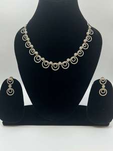 Round Shape Golden Designer Necklace Set – Unique Ethnic Wear
