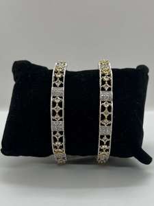 BEAUTIFUL DESIGN GOLDEN AND SILVER POLISH AMERICAN DIAMOND BANGLE SETS – Uniqu&hellip;