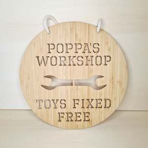 Products: Round Workshop/Garage Sign - READY TO SEND
