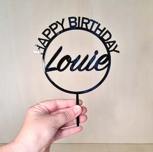 Products: Happy Birthday Circle Cake Topper
