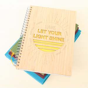 Events And Celebrations: Personalised Notebook - Let Your Light Shine