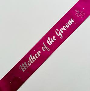 Hen Party Sashes: Mother of the Groom Sash - Magenta with Silver *NEW FABRIC*