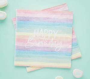 Birthday Paper Napkins - Rainbow Eco-Friendly (16)