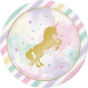 Kids Partyware: Unicorn Foil Design 22cm Plates (8)