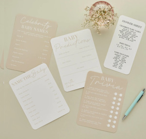 Baby Shower Games: Baby Shower Game Pack - 4 Games in 1 Pack!