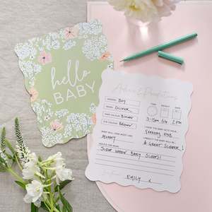 Baby Shower Games: Floral Baby Shower Advice & Prediction cards (10)