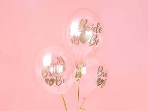 Hen Party Decorations: Bride to Be Balloons (6) - Crystal Clear (30cm)