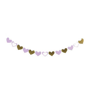Hen Party Decorations: Pink & Gold Heart Garland