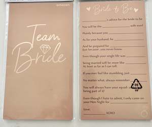 Team Bride Advice Cards (8)