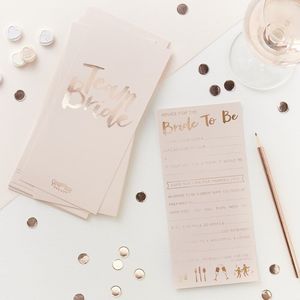 Hen Party Games: Advice for the Bride Cards - 10 Pack Rose Gold