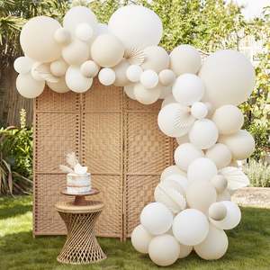 Balloon Garland Kit - Nude & White with Paper fans (80 Balloons)