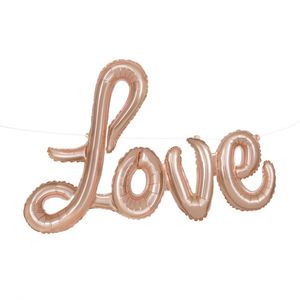Weddings: 'Love' Script Air Fill Balloon - Rose Gold