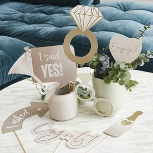 Engagement Party Photo Props (Gold theme)