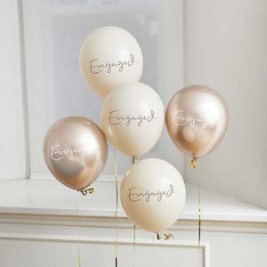 Engaged Balloons (5) - Gold theme (12")